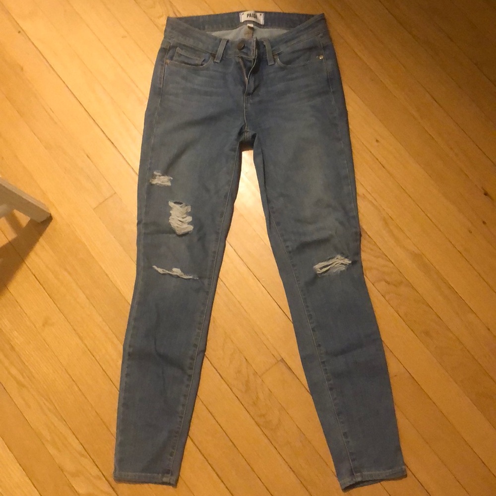Paige Distressed Verdugo Ankle Jeans Sz 26